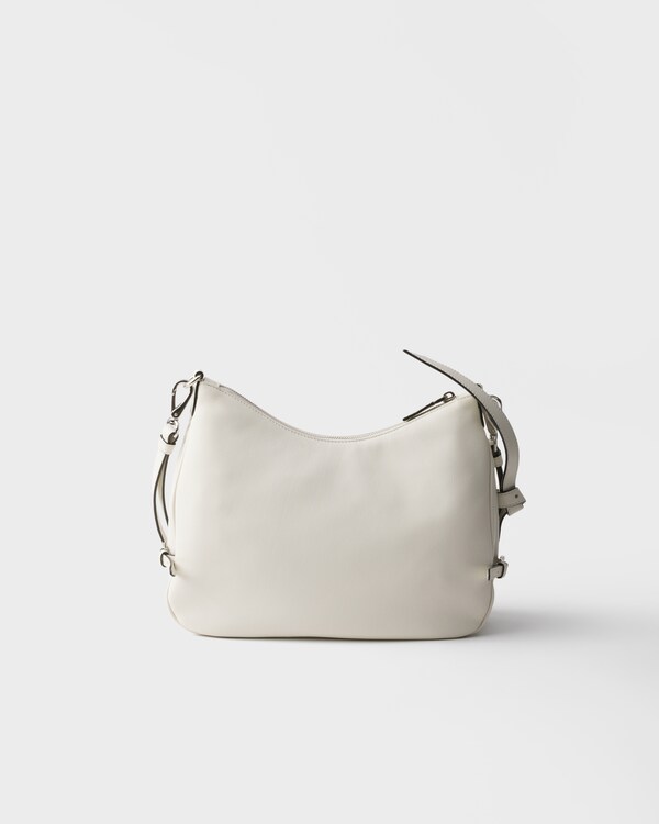 Prada Fold 中号皮革手袋 - 白色 Prada Fold 中号皮革手袋 - 白色