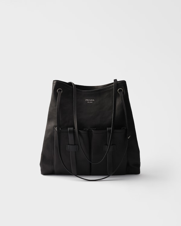 Prada Route 大号皮革手袋 - 黑色 Prada Route 大号皮革手袋 - 黑色