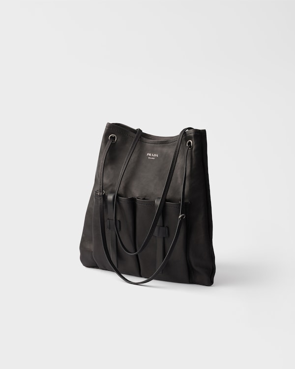 Prada Route 大号皮革手袋 - 黑色 Prada Route 大号皮革手袋 - 黑色