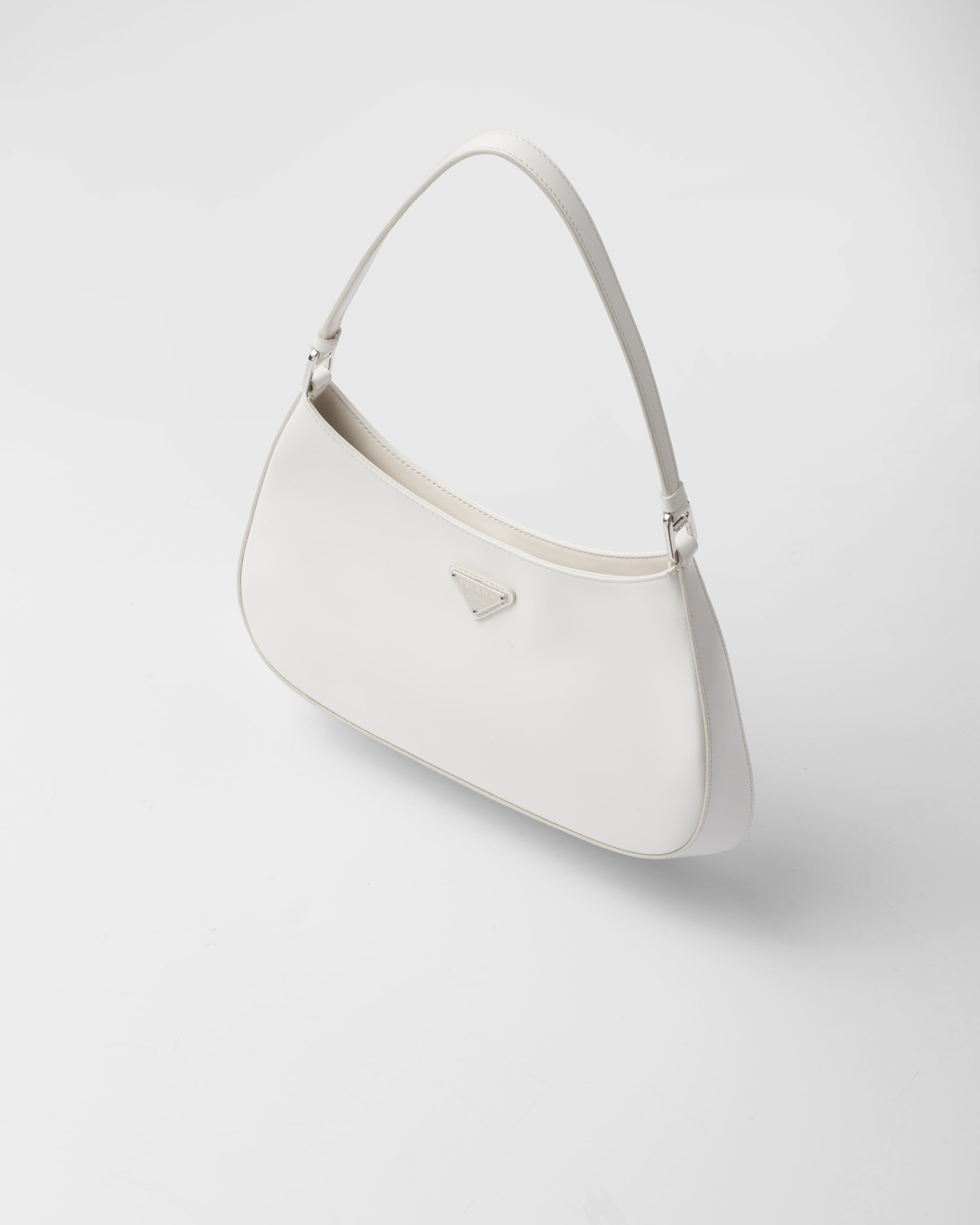 White Prada Cleo brushed leather shoulder bag | PRADA - China