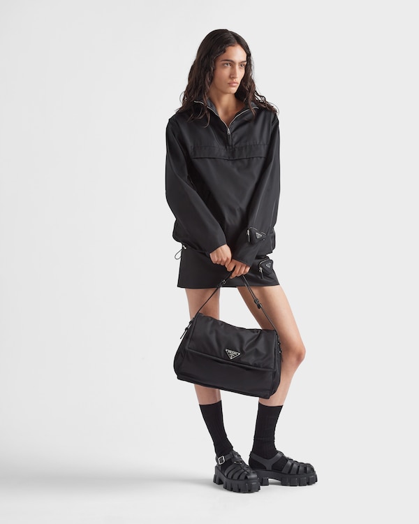 Prada Traveller large padded Re-Nylon shoulder bag - Black Prada Traveller large padded Re-Nylon shoulder bag - Black