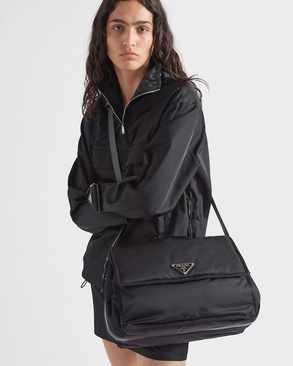 Prada Traveller large padded Re-Nylon shoulder bag - Black Prada Traveller large padded Re-Nylon shoulder bag - Black