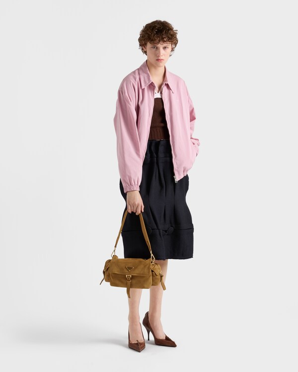 Prada Explore medium suede shoulder bag with flap - Cinnamon Prada Explore medium suede shoulder bag with flap - Cinnamon