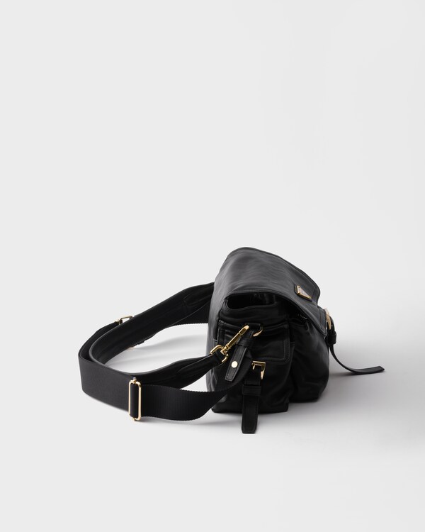 Prada Explore medium nappa leather shoulder bag with flap - Black Prada Explore medium nappa leather shoulder bag with flap - Black