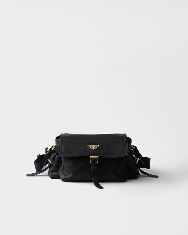 Prada Explore medium nappa leather shoulder bag with flap - Black Prada Explore medium nappa leather shoulder bag with flap - Black