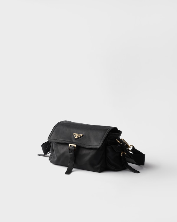 Prada Explore medium nappa leather shoulder bag with flap - Black Prada Explore medium nappa leather shoulder bag with flap - Black