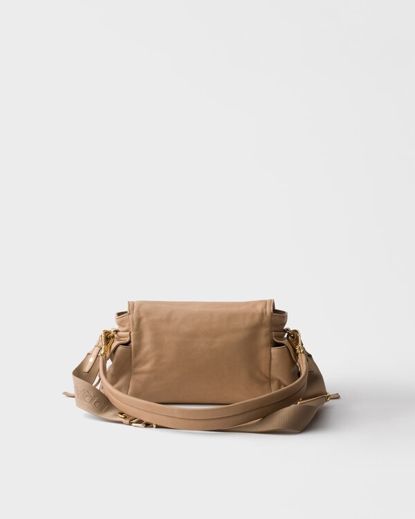Prada Explore medium nappa leather shoulder bag with flap - Sand Beige Prada Explore medium nappa leather shoulder bag with flap - Sand Beige