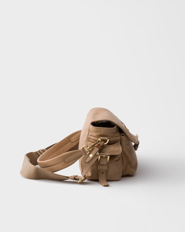 Prada Explore medium nappa leather shoulder bag with flap - Sand Beige Prada Explore medium nappa leather shoulder bag with flap - Sand Beige