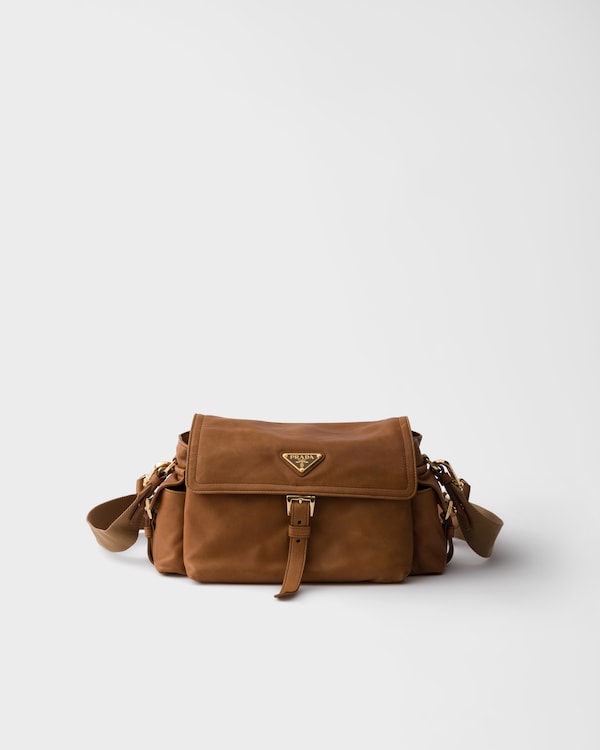 Prada Explore中号Nappa皮革单肩包 - 焦糖色 Prada Explore中号Nappa皮革单肩包 - 焦糖色