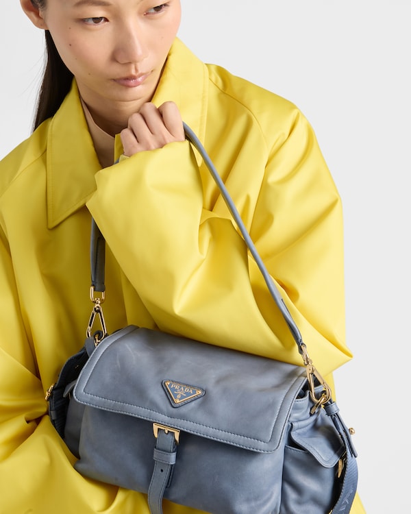 Prada Explore中号Nappa皮革单肩包 - 航天蓝 Prada Explore中号Nappa皮革单肩包 - 航天蓝