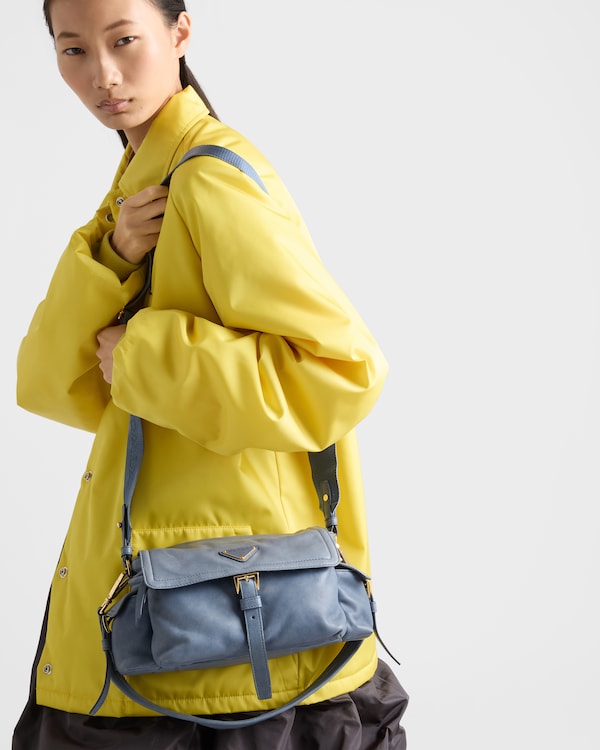 Prada Explore中号Nappa皮革单肩包 - 航天蓝 Prada Explore中号Nappa皮革单肩包 - 航天蓝