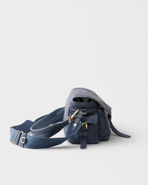 Prada Explore中号Nappa皮革单肩包 - 航天蓝 Prada Explore中号Nappa皮革单肩包 - 航天蓝