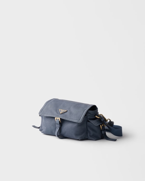 Prada Explore中号Nappa皮革单肩包 - 航天蓝 Prada Explore中号Nappa皮革单肩包 - 航天蓝