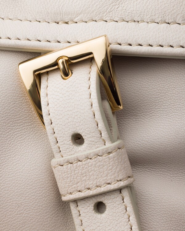 Prada Explore medium nappa leather shoulder bag with flap - Chalk White Prada Explore medium nappa leather shoulder bag with flap - Chalk White