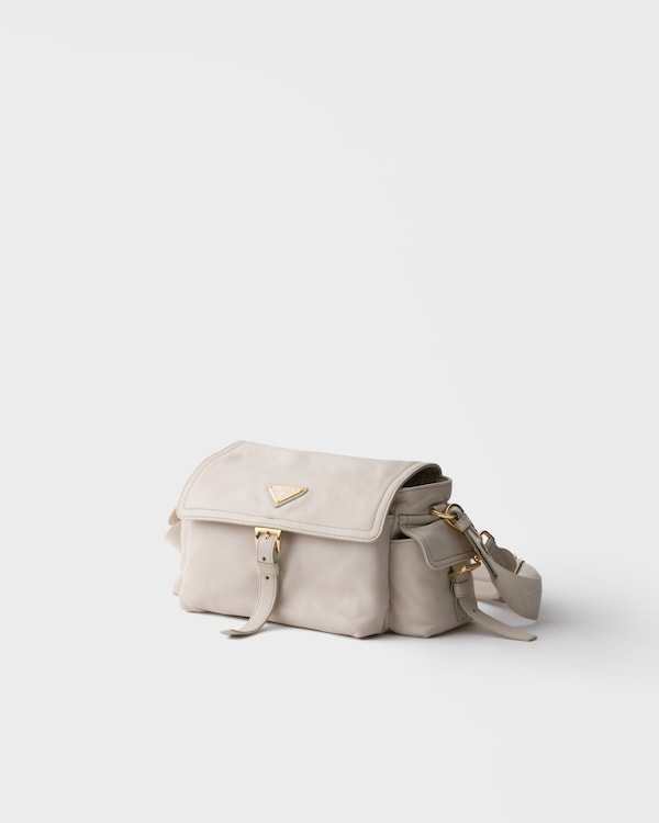 Prada Explore medium nappa leather shoulder bag with flap - Chalk White Prada Explore medium nappa leather shoulder bag with flap - Chalk White