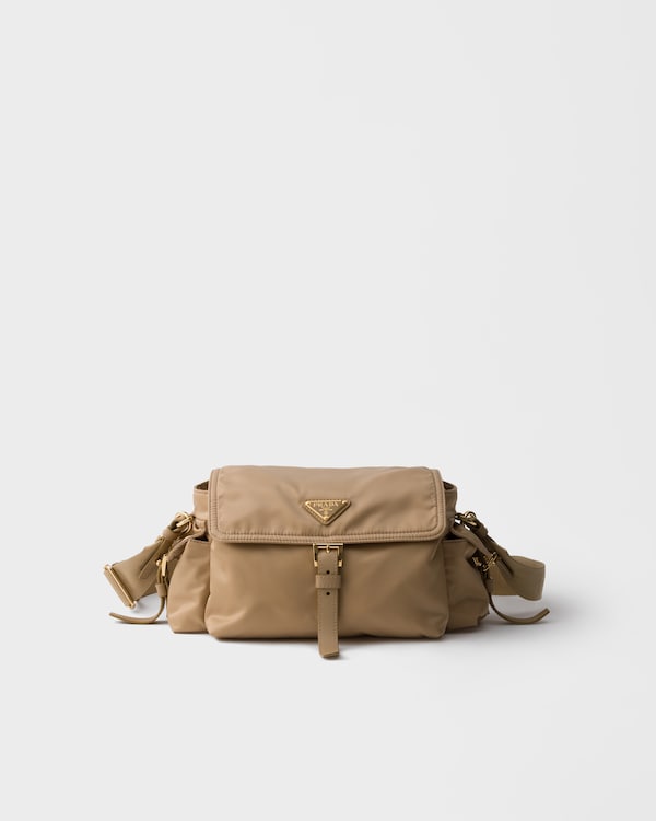 Prada Explore medium Re-Nylon shoulder bag with flap - Camel Brown Prada Explore medium Re-Nylon shoulder bag with flap - Camel Brown