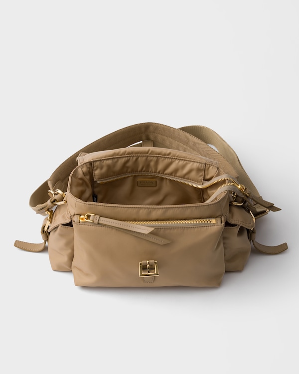 Prada Explore medium Re-Nylon shoulder bag with flap - Camel Brown Prada Explore medium Re-Nylon shoulder bag with flap - Camel Brown