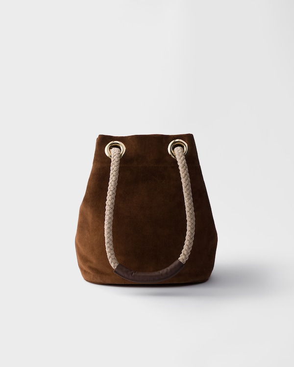Prada Mariner small suede bucket bag - Cocoa Brown Prada Mariner small suede bucket bag - Cocoa Brown
