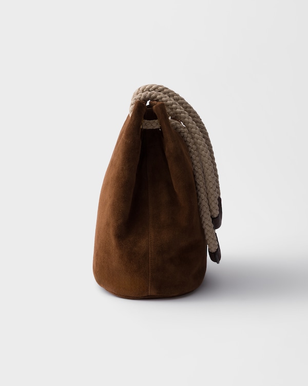 Prada Mariner small suede bucket bag - Cocoa Brown Prada Mariner small suede bucket bag - Cocoa Brown