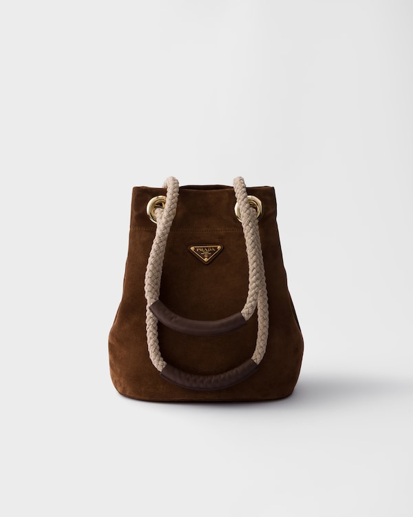 Prada Mariner small suede bucket bag - Cocoa Brown Prada Mariner small suede bucket bag - Cocoa Brown