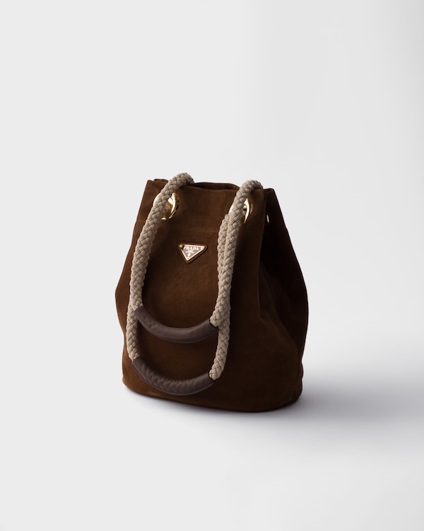 Prada Mariner small suede bucket bag - Cocoa Brown Prada Mariner small suede bucket bag - Cocoa Brown