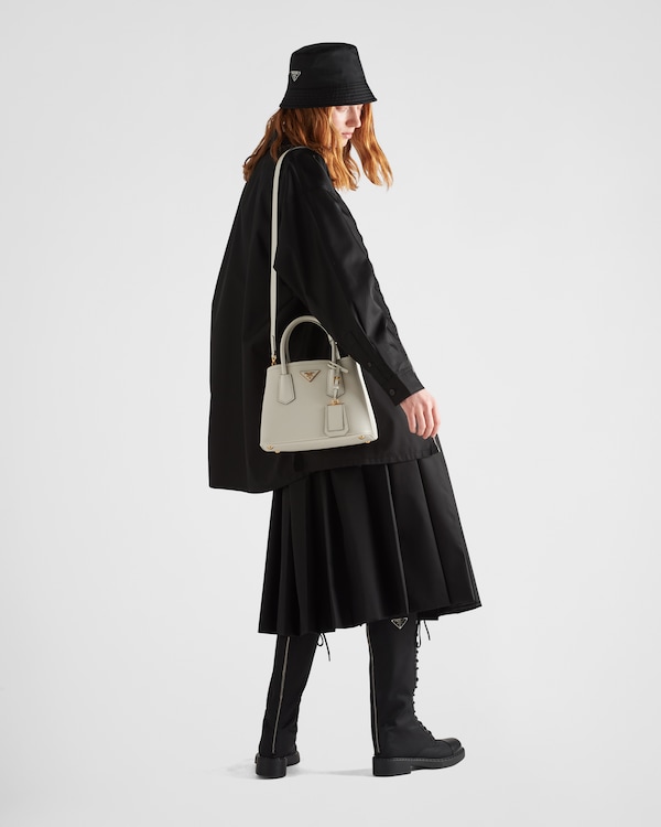 Prada Double small Saffiano leather bag - White/Black Prada Double small Saffiano leather bag - White/Black