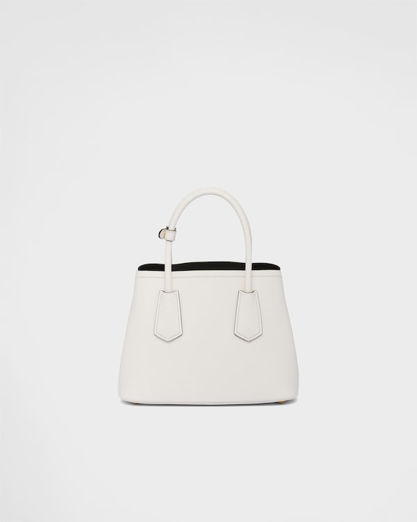 Prada Double small Saffiano leather bag - White/Black Prada Double small Saffiano leather bag - White/Black