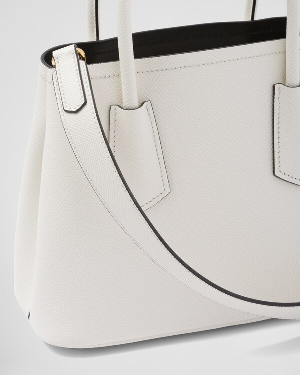 Prada Double small Saffiano leather bag - White/Black Prada Double small Saffiano leather bag - White/Black