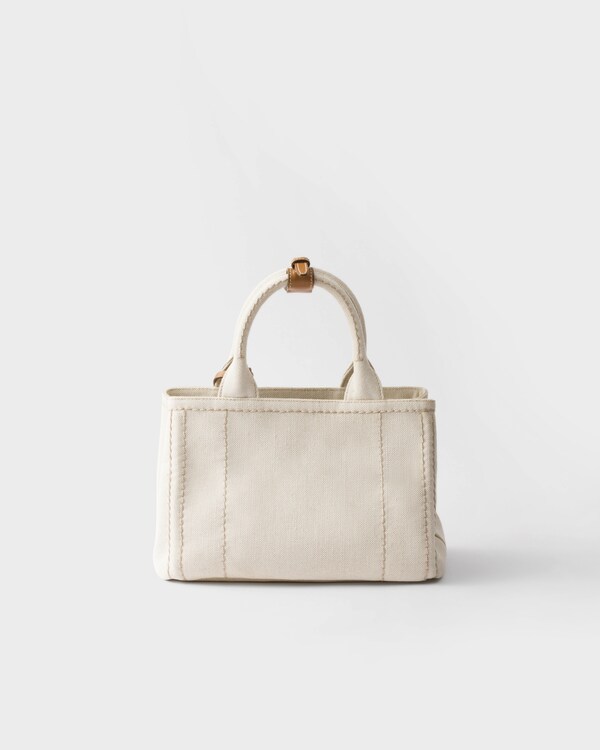 Prada Jardinière small linen blend handbag - Natural Prada Jardinière small linen blend handbag - Natural