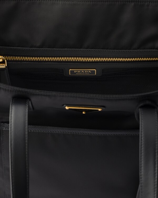 Prada Re-Edition 1978 medium Re-Nylon and Saffiano leather tote bag - Black Prada Re-Edition 1978 medium Re-Nylon and Saffiano leather tote bag - Black
