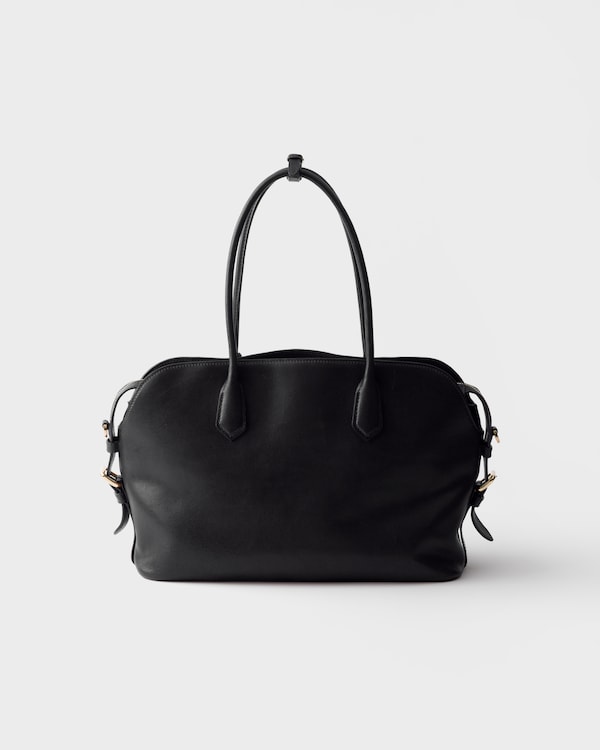 Large leather tote bag - Black Large leather tote bag - Black