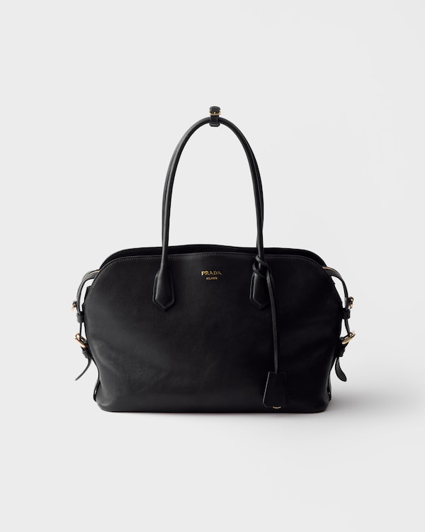 Large leather tote bag - Black Large leather tote bag - Black