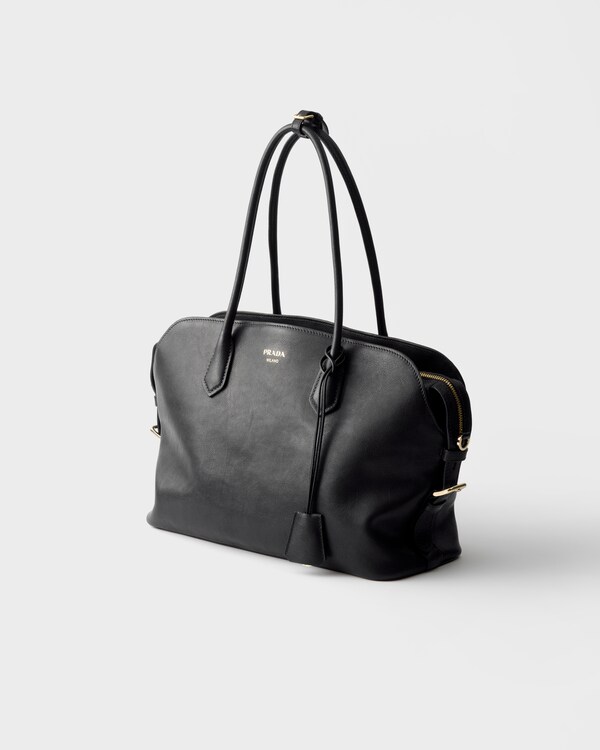 Large leather tote bag - Black Large leather tote bag - Black