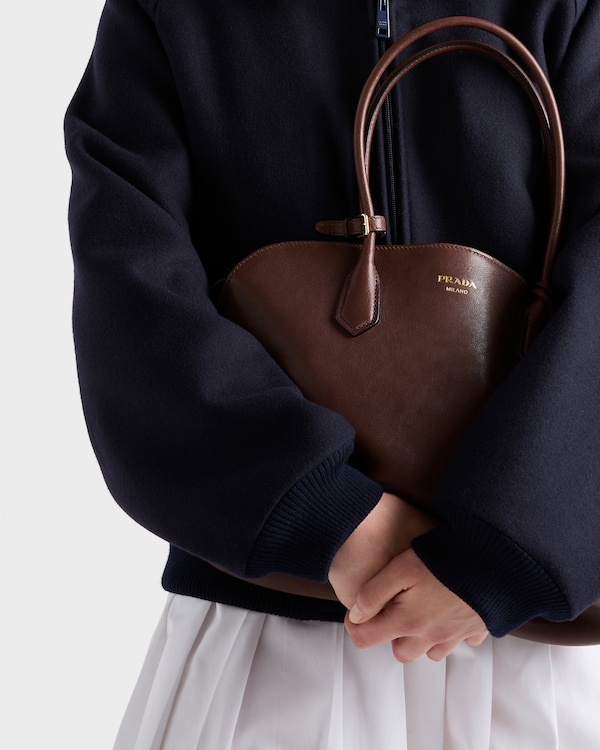 Large leather tote bag - Cocoa Large leather tote bag - Cocoa