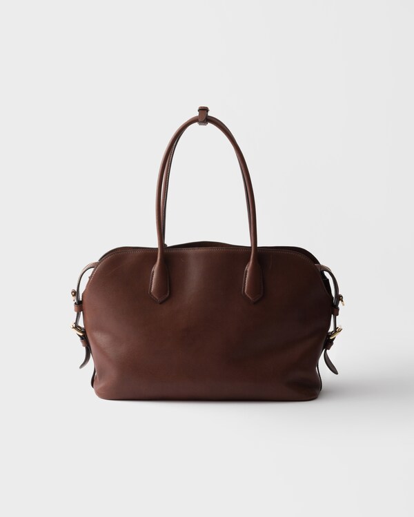 Large leather tote bag - Cocoa Large leather tote bag - Cocoa