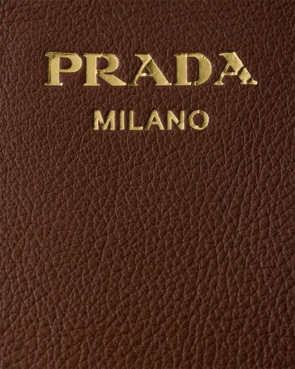 Prada Signet 中号皮革托特包 - 栗褐色 Prada Signet 中号皮革托特包 - 栗褐色