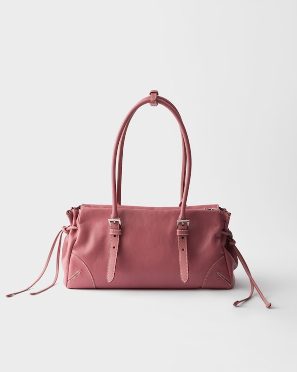 Prada Bonnie中号复古皮革托特包 - 莲花粉 Prada Bonnie中号复古皮革托特包 - 莲花粉