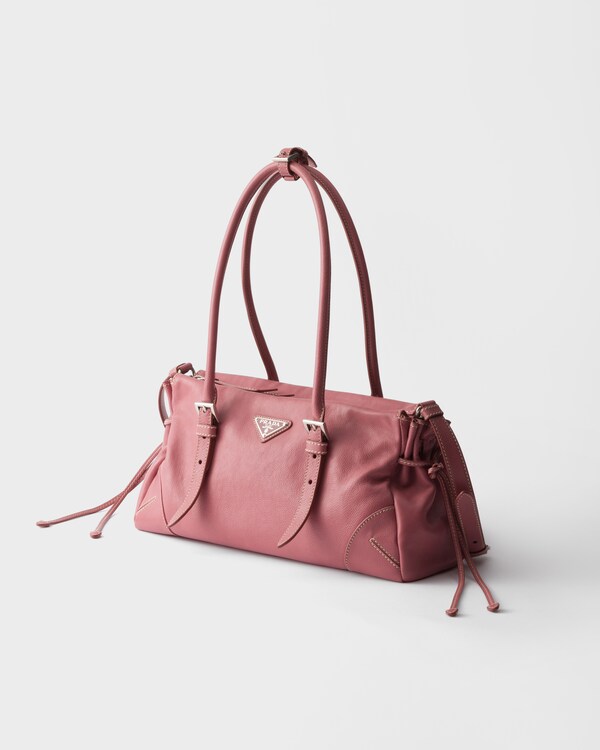 Prada Bonnie中号复古皮革托特包 - 莲花粉 Prada Bonnie中号复古皮革托特包 - 莲花粉
