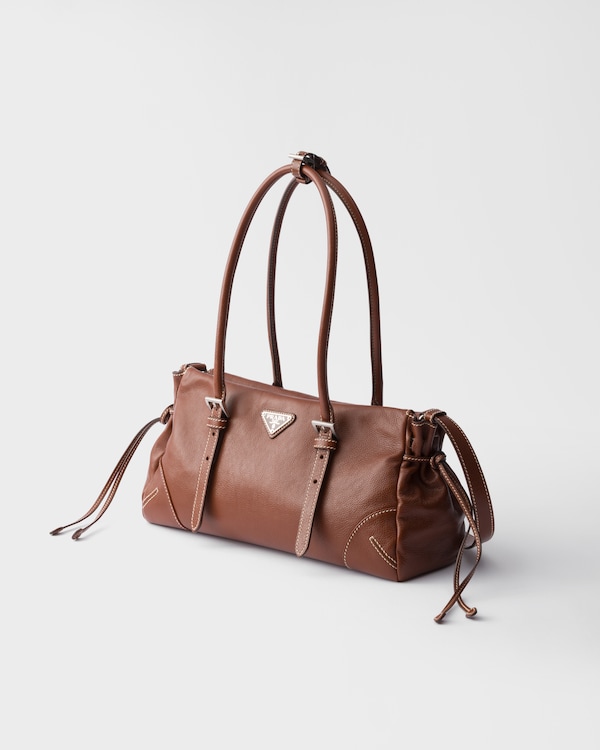 Prada Bonnie中号复古皮革托特包 - 栗褐色 Prada Bonnie中号复古皮革托特包 - 栗褐色