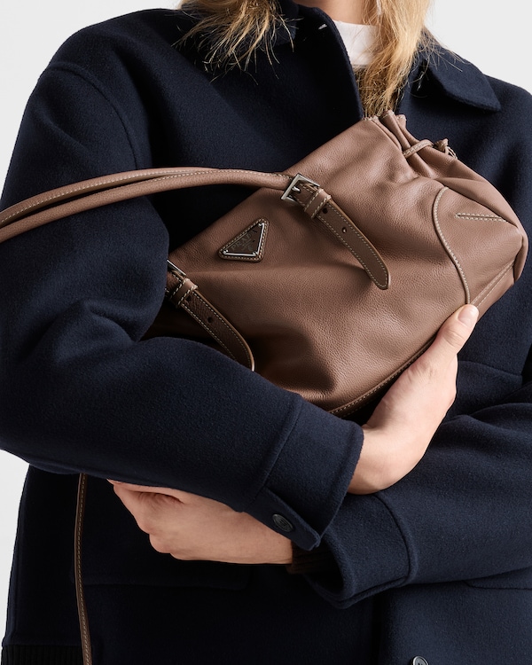 Prada Bonnie medium antiqued leather tote bag - Chestnut Brown Prada Bonnie medium antiqued leather tote bag - Chestnut Brown
