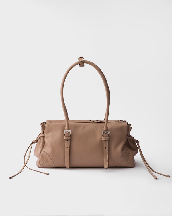 Prada Bonnie中号复古皮革托特包 - 豆沙色 Prada Bonnie中号复古皮革托特包 - 豆沙色