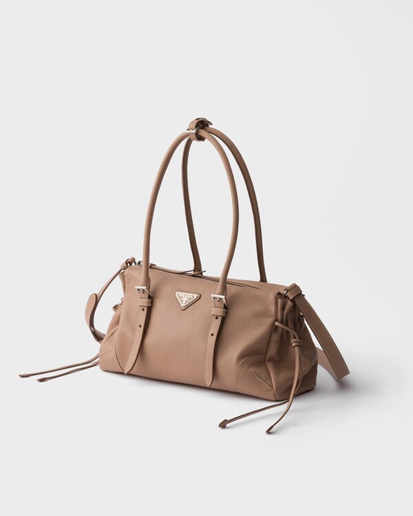 Prada Bonnie中号复古皮革托特包 - 豆沙色 Prada Bonnie中号复古皮革托特包 - 豆沙色