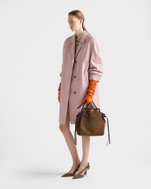 Prada Carry medium suede tote bag - Cocoa Brown Prada Carry medium suede tote bag - Cocoa Brown