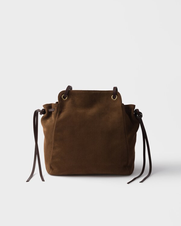 Prada Carry medium suede tote bag - Cocoa Brown Prada Carry medium suede tote bag - Cocoa Brown