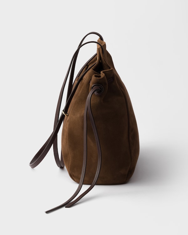Prada Carry medium suede tote bag - Cocoa Brown Prada Carry medium suede tote bag - Cocoa Brown