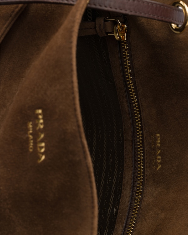 Prada Carry medium suede tote bag - Cocoa Brown Prada Carry medium suede tote bag - Cocoa Brown