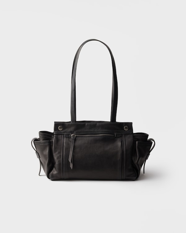 Prada Route medium leather tote bag - Black Prada Route medium leather tote bag - Black