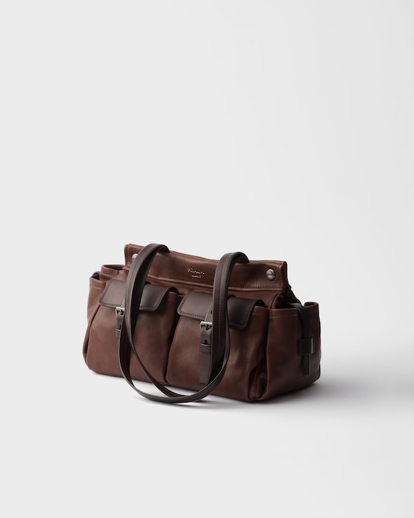 Prada Route medium leather tote bag - Cocoa Brown Prada Route medium leather tote bag - Cocoa Brown