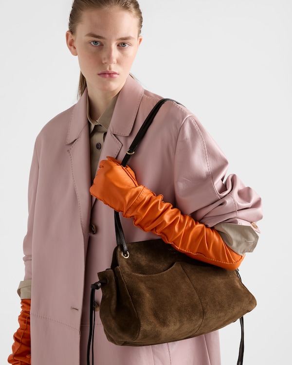 Prada Carry large suede tote bag - Cocoa Brown Prada Carry large suede tote bag - Cocoa Brown