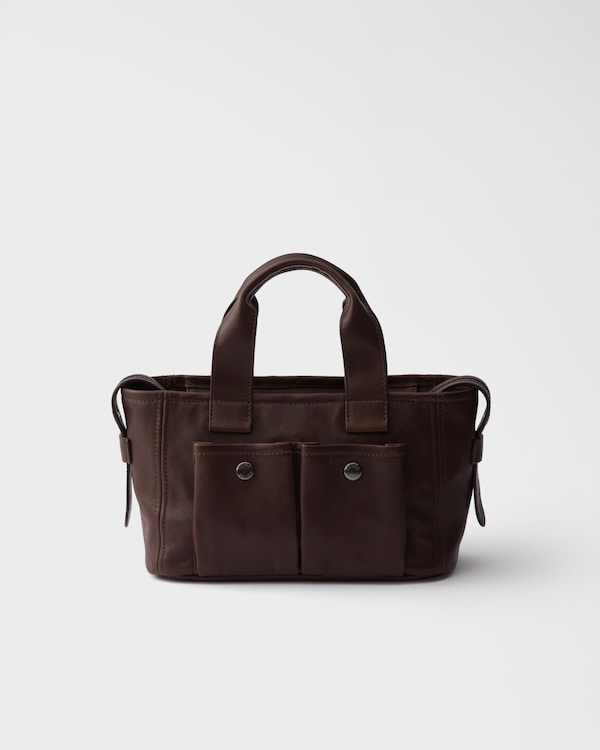 Prada Route 中号皮革手提包 - 可可棕 Prada Route 中号皮革手提包 - 可可棕